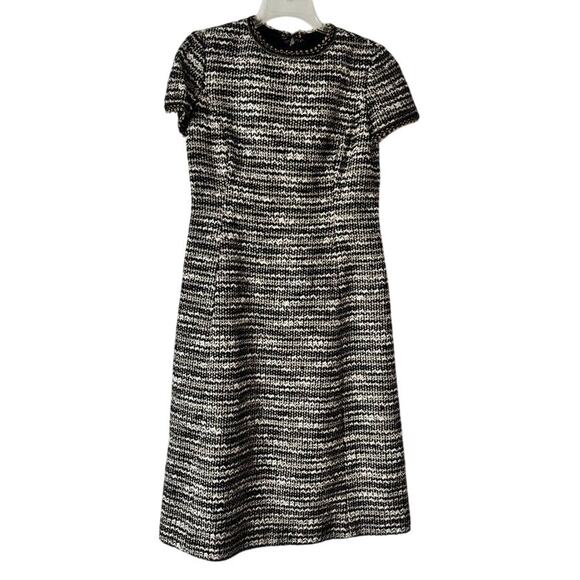 Vintage Mollie Parnis x Saks Fifth Avenue Tweed Dress Black White Gold A-Line - Picture 12 of 16